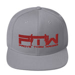 Prove Them Wrong Snapback Hat With Red Logo (Multiple Hat Colors/Embroidered)