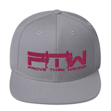 Prove Them Wrong Snapback Hat With PInk Logo (Multiple Hat Colors/Embroidered)