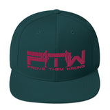 Prove Them Wrong Snapback Hat With PInk Logo (Multiple Hat Colors/Embroidered)