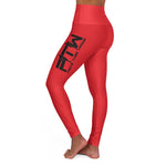 Red Prove Them Wrong High Waisted Leggings With Black Logo (Non Embroidered)