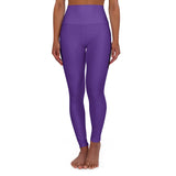 Purple Prove Them Wrong High Waisted Leggings With Black Logo (Non Embroidered)