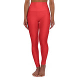 Red Prove Them Wrong High Waisted Leggings With White Logo (Non Embroidered)